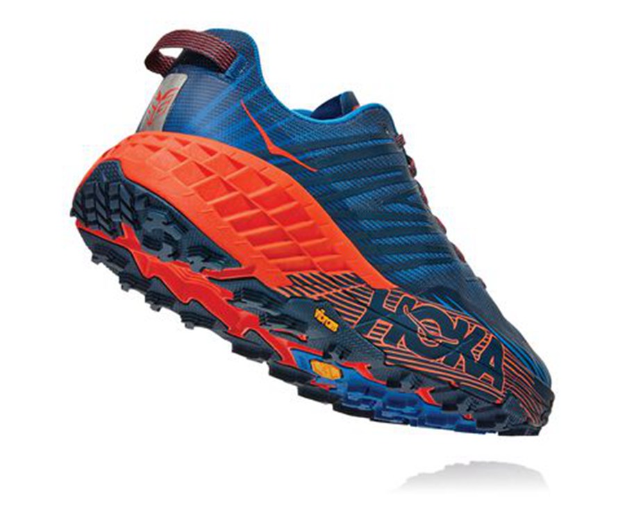 Tenis Trail Hoka One One Masculino Azuis/Vermelhas - Speedgoat 4 - 839-VQOTGF